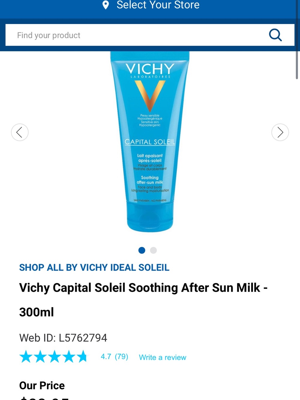Capital Soleil Soothing After-Sun Milk - Blue